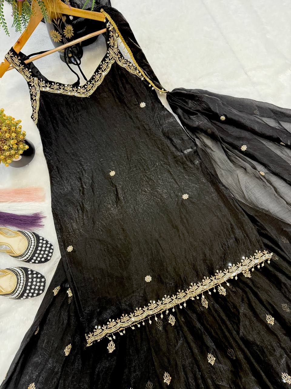 Modern Obsidian Strappy Suit